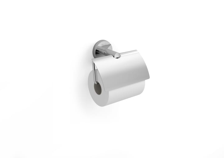 Toiletrulleholder med dæksel (kan monteres med skruer eller klæbemiddel)